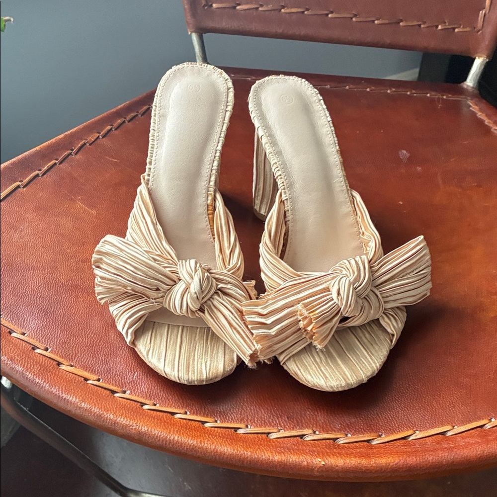 Fabric Bow Women's Heeled Sandals